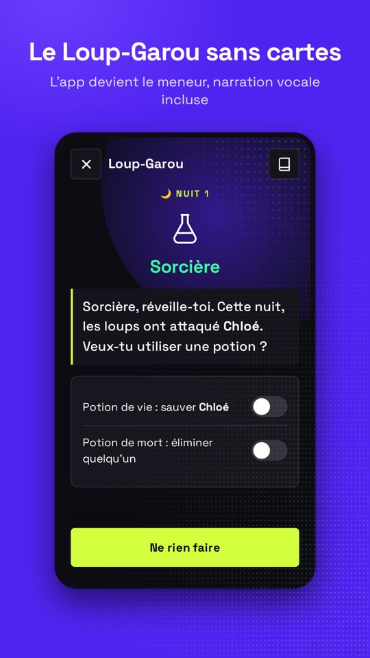 Le meneur de Loup-Garou dans l'application La Veillée